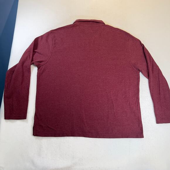 Jos. A. Bank Traveler Polo Shirt Men's XXL Traditional Fit Maroon Long Sleeve - Picture 4 of 11